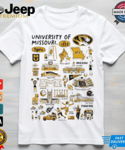 Missouri Tigers Vive La Fete Impressions Artwork shirt featuring striking graphic design and bold team spirit, ideal for Missouri fans and sports enthusiasts.