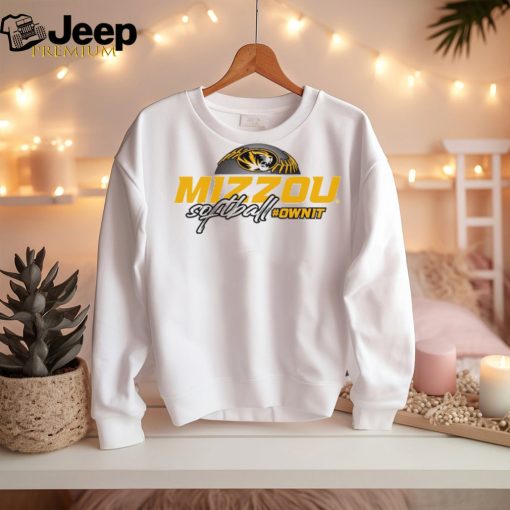 Mizzou Tigers Softball Oval Tiger Head #Ownit White T Shirt