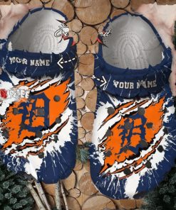 Mlb Detroit Tigers Ripped Claw Custom Name Crocs Clog