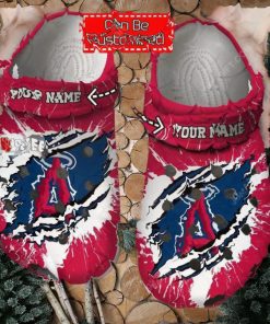 Mlb Los Angeles Angels Ripped Claw Custom Name Crocs Clog