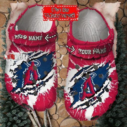 Mlb Los Angeles Angels Ripped Claw Custom Name Crocs Clog