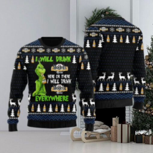 Modelo Grinch Will Drink Everywhere Ugly Sweater