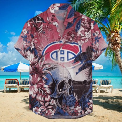 Montreal Canadiens NHL Hawaiian Shirt Tropical Skull Design For Men Women