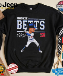 Mookie Betts 50 signature cartoon shirt