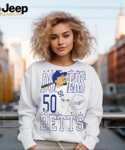 Mookie Betts Los Angeles Dodgers signature caricature t shirt