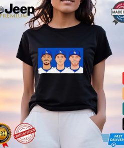 Mookie Betts Shohei Ohtani Freddie Freeman in LA Dodgers Big 3 shirt