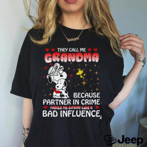 Mother’s Day Grandma Bad Influence Snoopy Women T Shirt