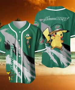 Mountain Dew Pikachu Pokemon Lover 3D Baseball Jersey Shirt