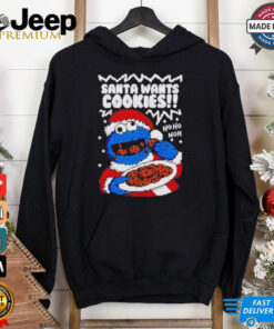 Muppet Santa wants Cookie monster ugly Christmas shirt