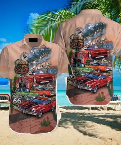 Muscle Cars Vintage Retro Route 66 Hawaiian Shirt Aloha Casual Shirt For Men And Women