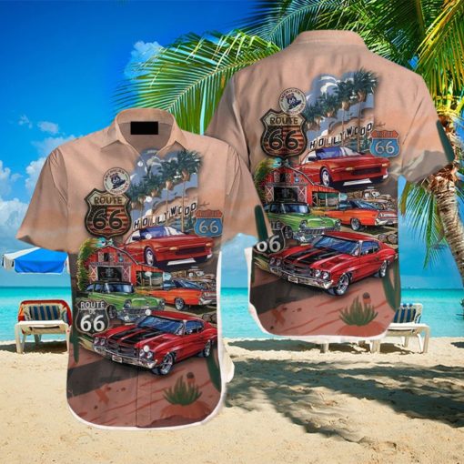 Muscle Cars Vintage Retro Route 66 Hawaiian Shirt Aloha Casual Shirt For Men And Women