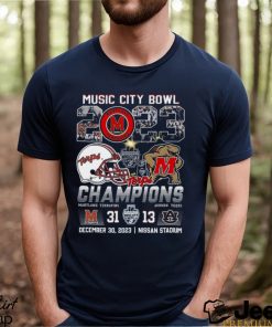 Music City Bowl 2023 Champions Maryland Terrapins 31 – 13 Auburn Tigers December 30 2023 Nissan Stadium T Shirt