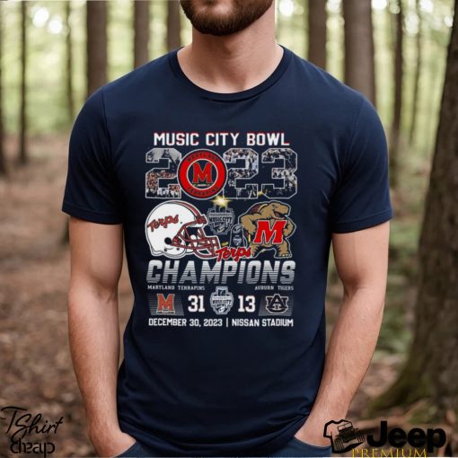 Music City Bowl 2023 Champions Maryland Terrapins 31 – 13 Auburn Tigers December 30 2023 Nissan Stadium T Shirt