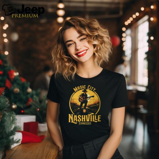 Music City Nashville Tennessee Vintage Guitar Country Music T Shirt