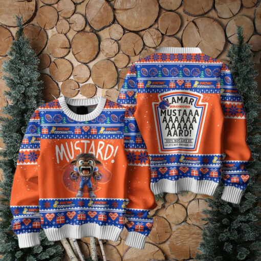 Mustard Denver Broncos For Fan Ugly Sweater