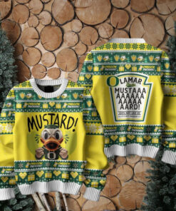 Mustard Oregon Ducks For Fan Ugly Sweater
