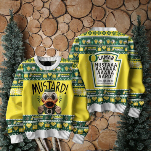 Mustard Oregon Ducks For Fan Ugly Sweater