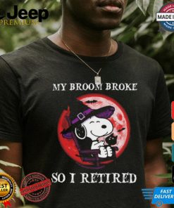 My Broom Broke So I Retired Snoopy Halloween T Shirt