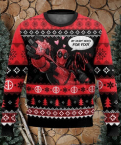 My Heart Beats For You Deadpool Ugly Christmas Sweater