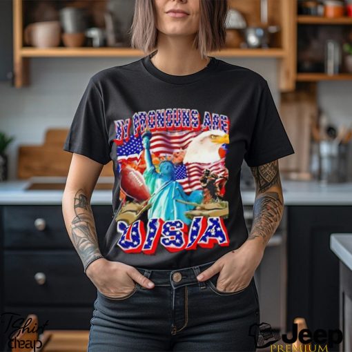 My pronouns are USA NFL Statue of Liberty fourth of July 2024 shirt,