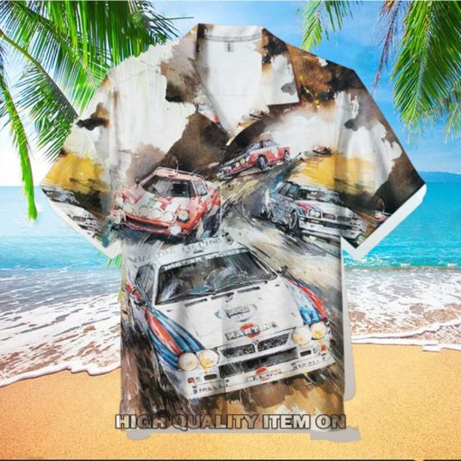 NASCAR Watercolor Style Sports Cars Hawaiian Shirt