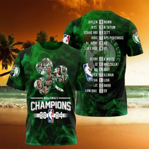 NBA Finals Champions 2024 Boston Celtics 3D T Shirt