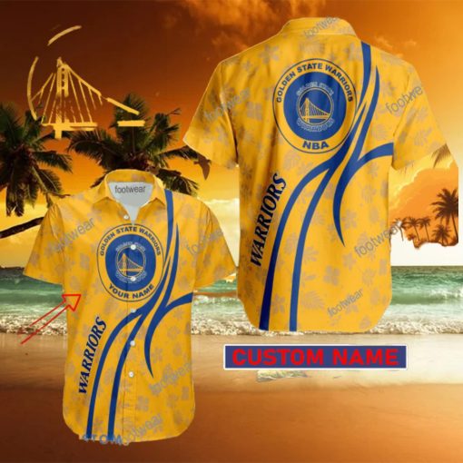NBA Golden State Warriors Hawaiian Shirt Design Gift Fans Summer Holidays Custom Name