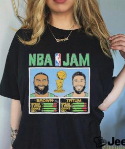 NBA Jam Jayson Tatum and Jaylen Brown Boston Celtics 2024 NBA Finals Champions NBA Jam Shirt