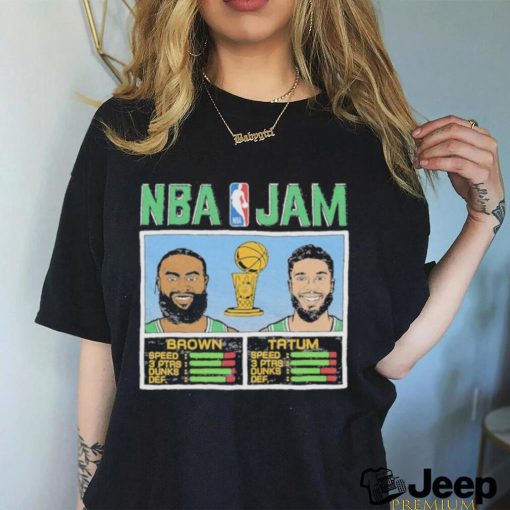 NBA Jam Jayson Tatum and Jaylen Brown Boston Celtics 2024 NBA Finals Champions NBA Jam Shirt