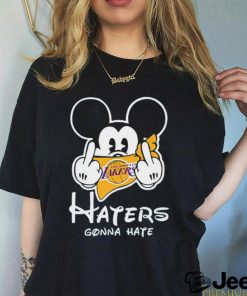 NBA Los Angeles Lakers Haters Gonna Hate Mickey Mouse Disney Basketball T shirt