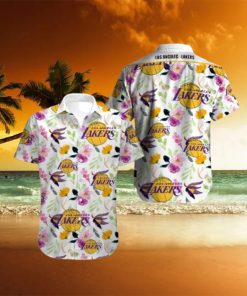 NBA Los Angeles Lakers Tropical Flowers Hawaiian Shirt