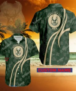 NBA Milwaukee Bucks Hawaiian Shirt Design Gift Fans Summer Holidays Custom Name