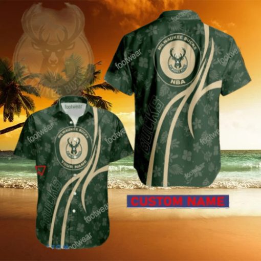 NBA Milwaukee Bucks Hawaiian Shirt Design Gift Fans Summer Holidays Custom Name