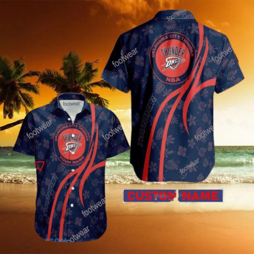 NBA Oklahoma City Thunder Hawaiian Shirt Design Gift Fans Summer Holidays Custom Name