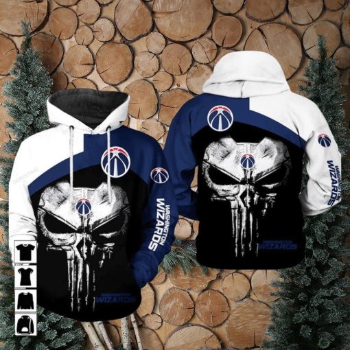 NBA Washington Wizards Skull Punisher Pullover Hoodie