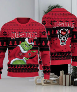 NC State Wolfpack Grinch Ugly Christmas Sweater