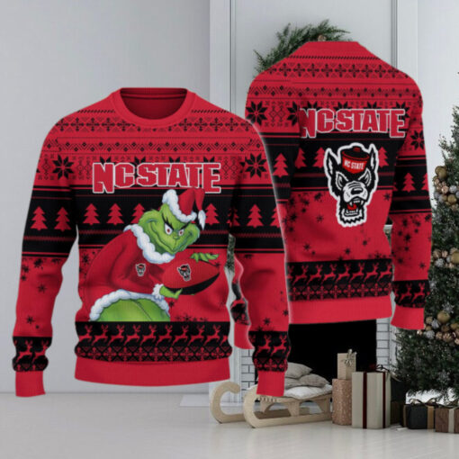 NC State Wolfpack Grinch Ugly Christmas Sweater