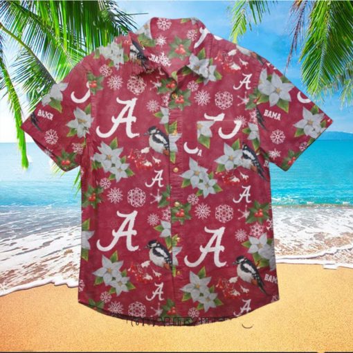 NCAA Alabama Crimson Tide Mistletoe Floral Hawaiian Shirt