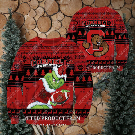 NCAA Cornell Big Red Sneaky Grinch Christmas 2024 Ugly Sweaters