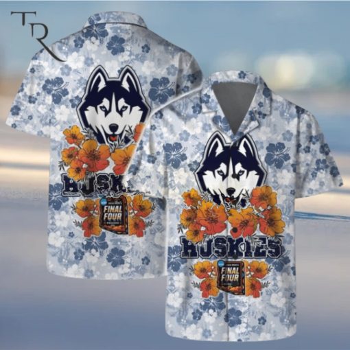 NCAA Final Four Uconn Huskies Logo Team And Pattern Hawaiian Set