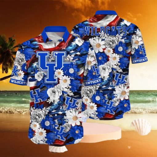 NCAA Kentucky Wildcats Design Logo Gift For Fan Independence Day Hawaii Shirt Full Over Print