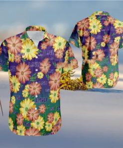 NCAA LSU Tigers Logo Flower New Style 3D Hawaiian Shirt