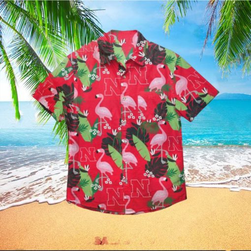 NCAA Nebraska Cornhuskers Flamingo Tropical Hawaiian Shirt