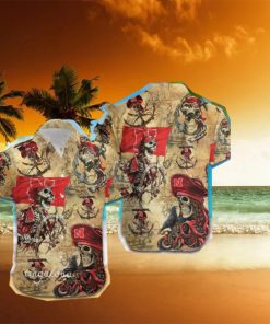 NCAA Nebraska Cornhuskers Gold Skull Hawaiian Shirt