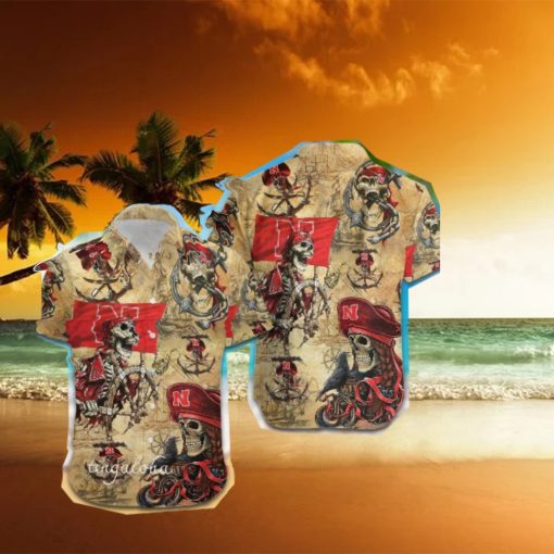 NCAA Nebraska Cornhuskers Gold Skull Hawaiian Shirt