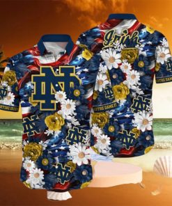 NCAA Notre Dame Fighting Irish Design Logo Gift For Fan Independence Day Hawaii Shirt Full Over Print