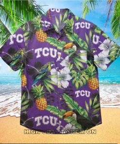 NCAA TCU Horned Frogs Parrot Tropical Floral Hawaiian Shirt