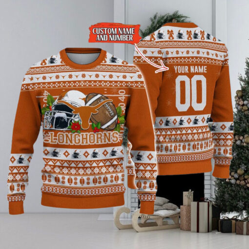 NCAA Texas Longhorns Logo Team Football Custom Knitted Ugly sweater