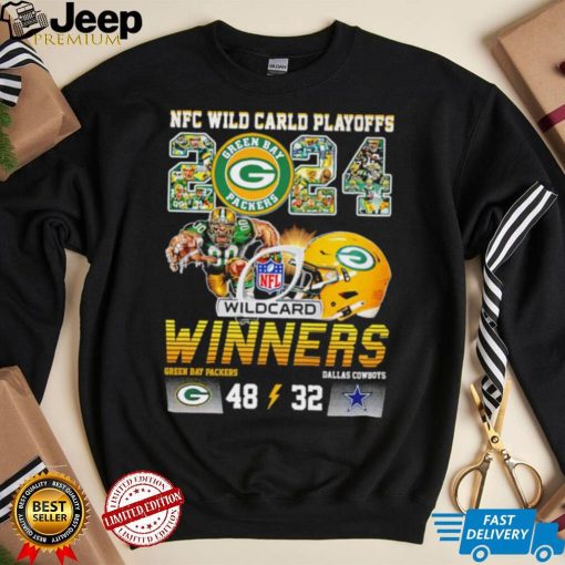 NFC Wild Carld Playoffs 2024 Winners Green Bay Packers 48 32 Dallas Cowboys mascot helmet logo shirt