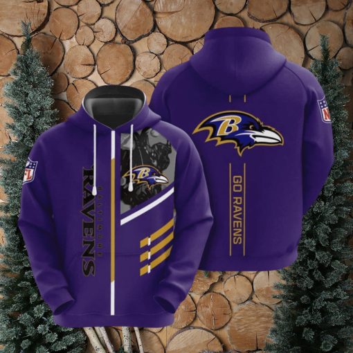 NFL Baltimore Ravens Big Logo Backside Hoodies Print Full